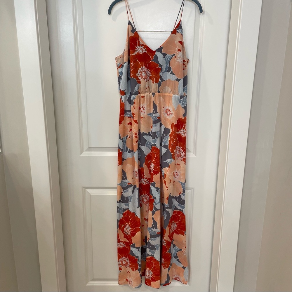 LOFT Tropical Floral Slit Skirt Maxi Dress - Size 8